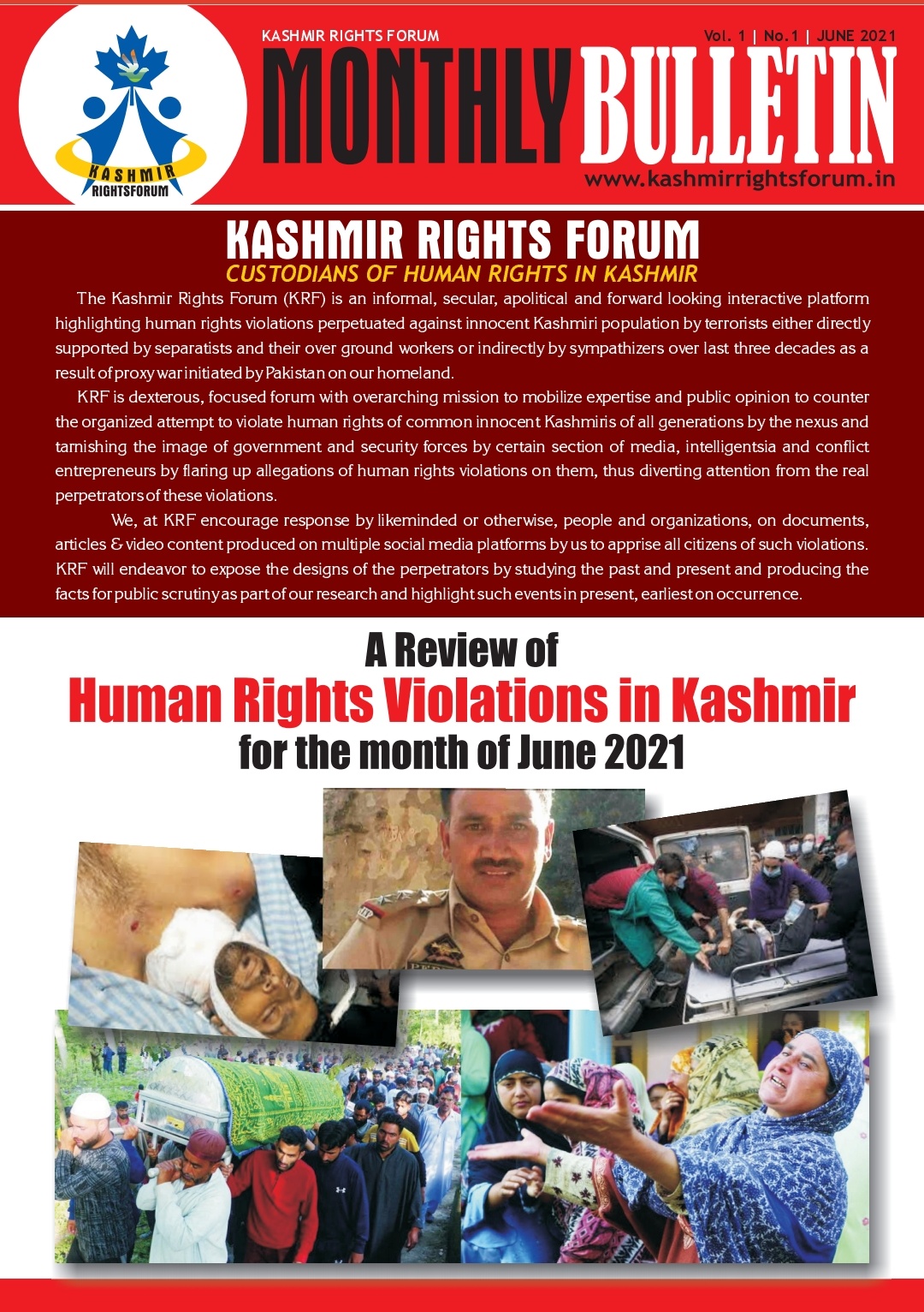 A preview of Monthly Bulletin June 2021 comprising of human rights violations during the month.