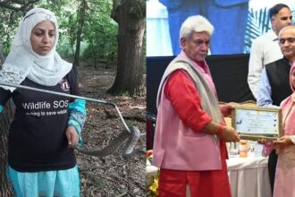 Aliya Mir of Kashmir receives wildlife conservationist Award for her exceptional efforts in conservation.