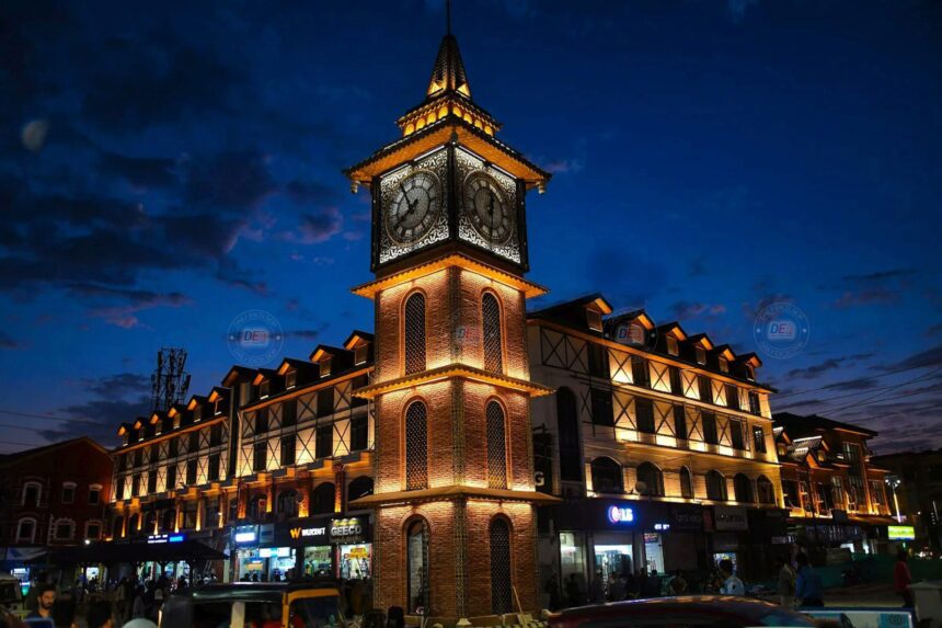 Renovated look of Lal Chowk's Clock Tower in Srinagar kashmir