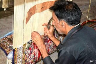 Kaleen Weaving - Hand-made carpet weaving in Kashmir is world famous.