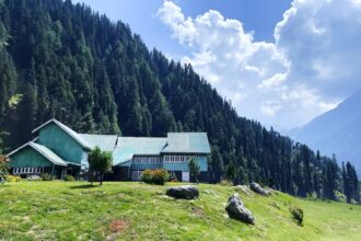 A guest house in Pahalgam, a tourist destination of Kashmir.