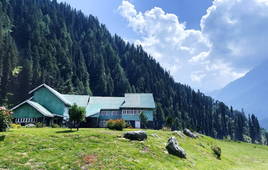 A guest house in Pahalgam, a tourist destination of Kashmir.