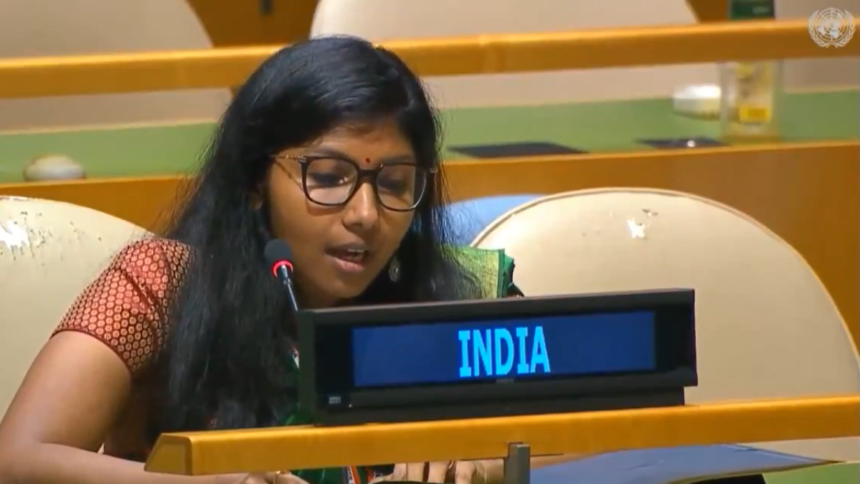 Indian Diplomat: India has strongly condemned Pakistan at the UN General Assembly, asserting that Pakistan's involvement in global terrorism is well-documented, with its "fingerprints" visible in numerous terrorist incidents worldwide ¹. India's First Secretary to the UN, Bhavika Mangalanandan, delivered a stern rebuke, emphasizing that Pakistan's history of cross-border terrorism against its neighbors is unacceptable.