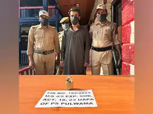 Picture of a terror associate arrested by Pulwama Police, in J&K.