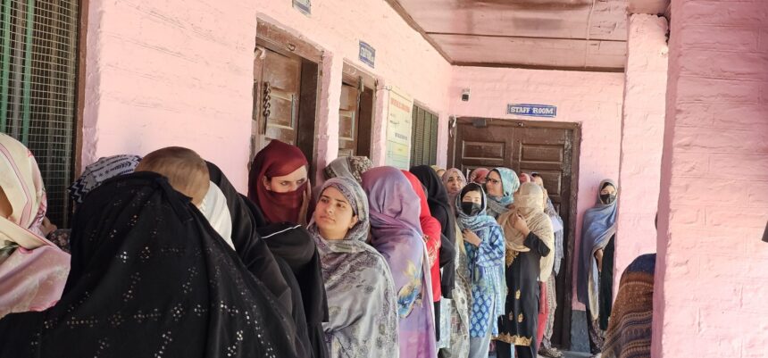 In Pic: Trehgam people voting for Assembly Elections 2024.