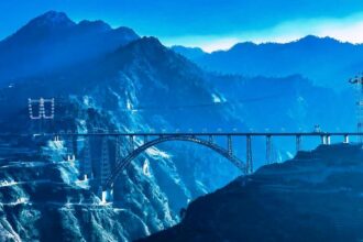 In Pic: Cable Railway Bridge in Reasi, Jammu and Kashmir.