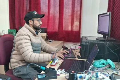 In Pic: A young engineer from Anantnag district in south Kashmir has created a life-saving device designed to alert individuals to potential suffocation hazards.