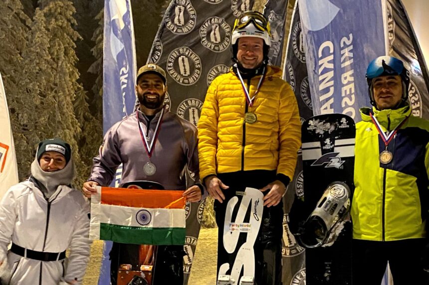 In Pic: A Kashmiri snowboarder wins Silver at FIS Alpine Championships in Europe. Hard work pays off, says Zubair