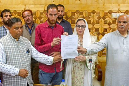 In Pic: pahalgams-braveheart-honored-waqf-board-chairperson-dr-darakhshan-andrabi-grants-employment-to-martyrs-brother-commemorates-ultimate-sacrifice