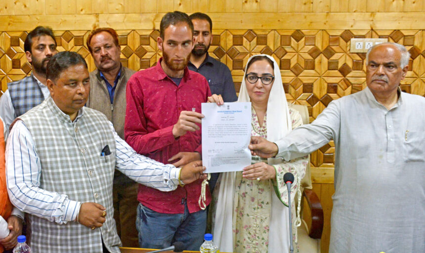 In Pic: pahalgams-braveheart-honored-waqf-board-chairperson-dr-darakhshan-andrabi-grants-employment-to-martyrs-brother-commemorates-ultimate-sacrifice